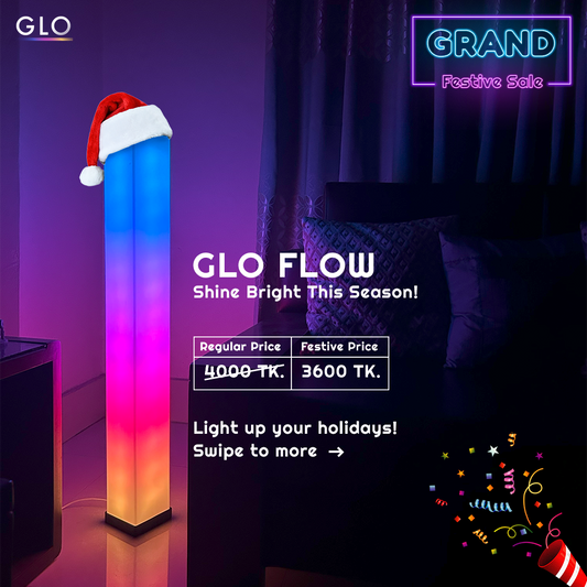 GLO Flow Smart LED Lamp - 360° Ambient Lighting with Music Sync